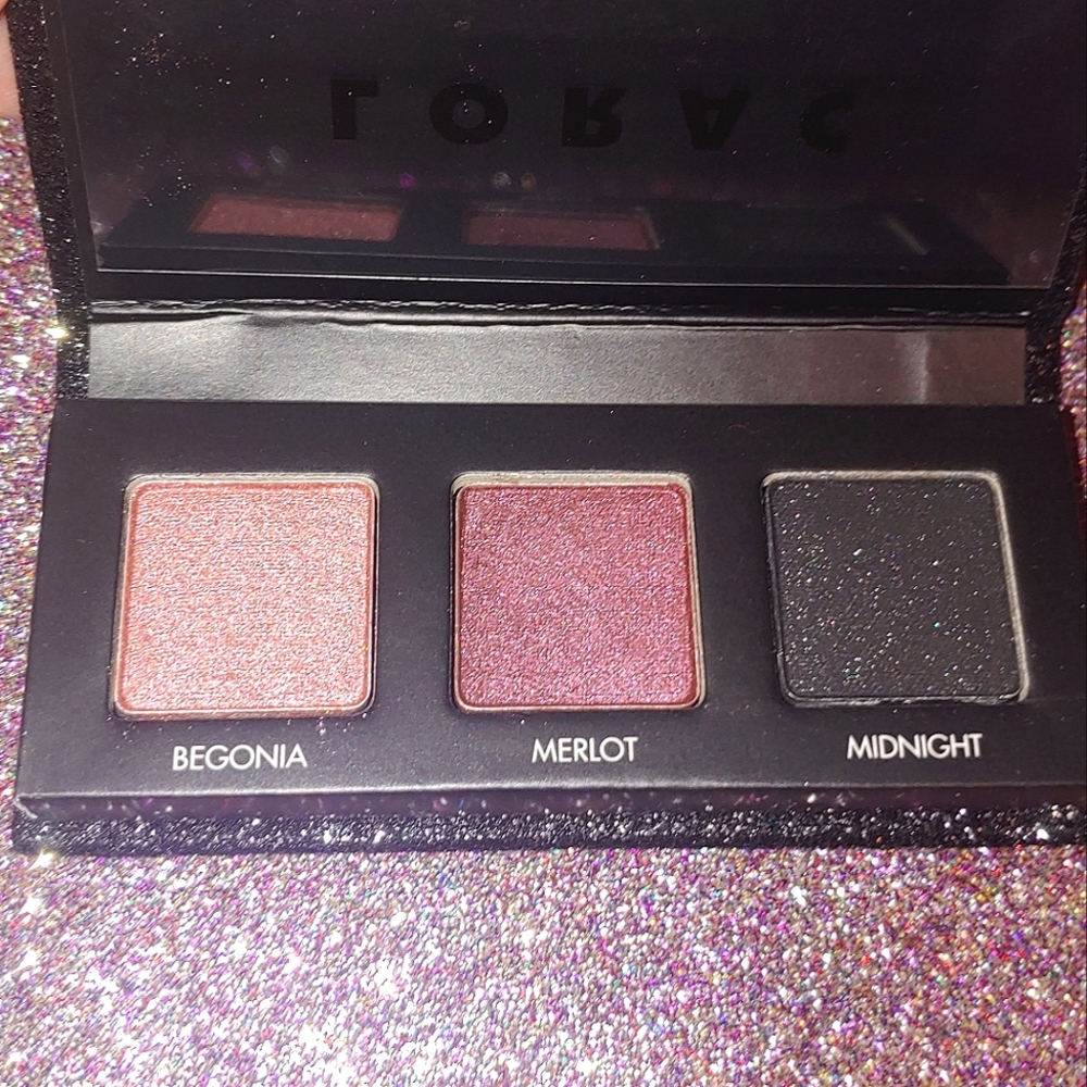 LORAC PRO Party Ready Palette Trio Eyeshadow Palette Begonia Merlot Midnight